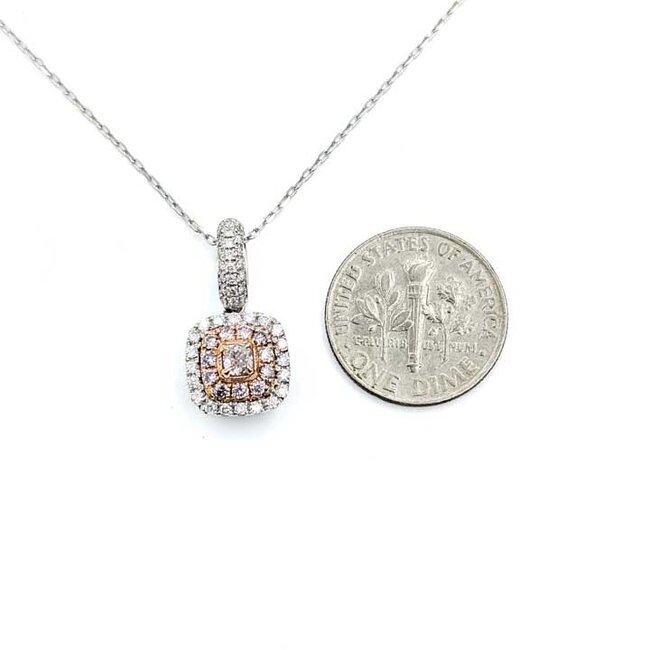 Pendant Pink Diamonds .56ctw Round Diamonds 14kw .7x.4" 18" 3.55g 125100012