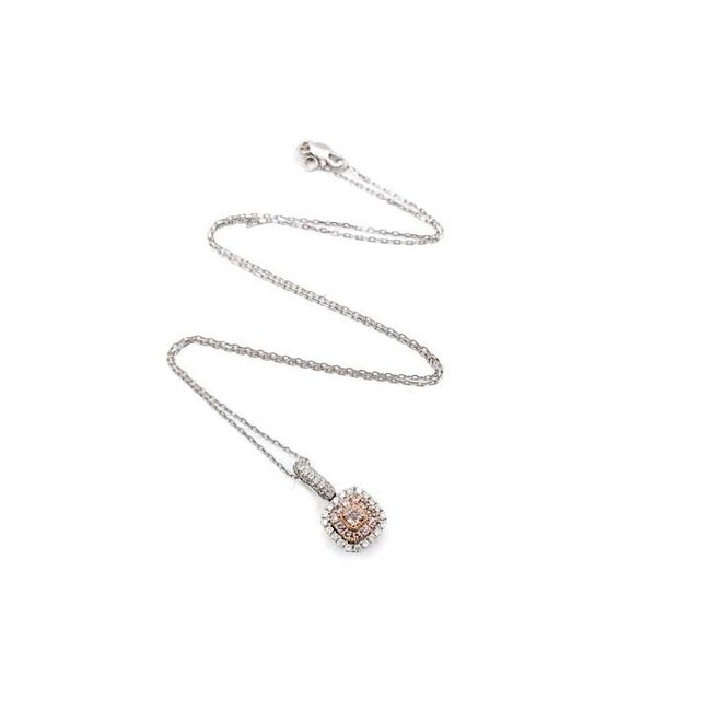 Pendant Pink Diamonds .56ctw Round Diamonds 14kw .7x.4" 18" 3.55g 125100012