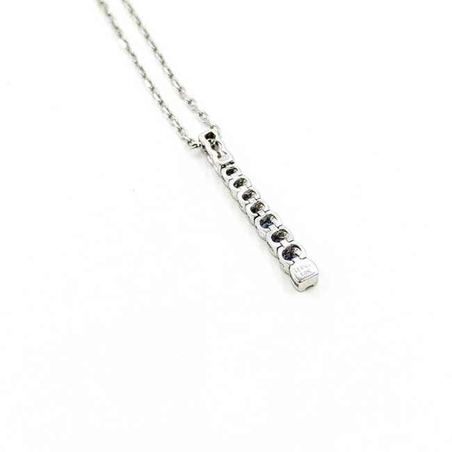 Pendant LeVian .02ct Round Diamond .25ctw Blue & White Gradient Sapphires 14kw 1x.1" 16-18" 3.06g 125100011