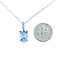 Pendant Accented .04ctw Round Diamonds 3ct Sky Blue Topaz 14kw .75x.3" 16-22" Adjustable 3.63g 125100013