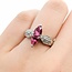 Ring Toi et Moi .73ctw Round Diamonds 1.23ctw Pink Tourmaline 900pt 15mm 7.89g 125090024