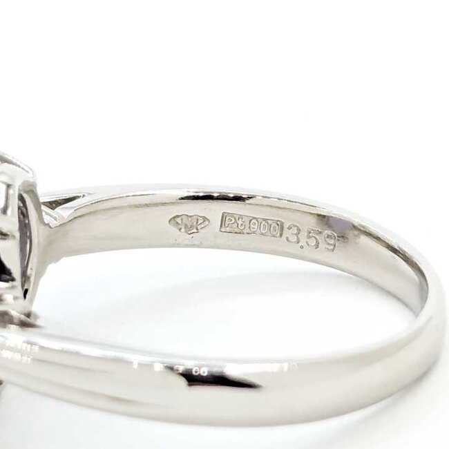 Ring 3-Stone .15ctw Round Diamonds 3.59ct Lavander Jade 900pt 3mm Sz8 7.58g 125090021