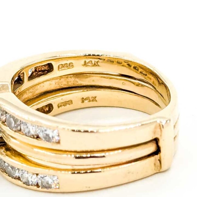 Ring 1.50ctw Marquise & Round Diamonds 14ky 9.6mm Sz7.5 8.8g 225100005