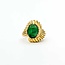 Ring Fluted Bezel 5.16ct Jade 18ky sz6.5 14.7g 225100002