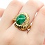 Ring Fluted Bezel 5.16ct Jade 18ky sz6.5 14.7g 225100002