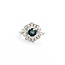 Ring Cocktail .20ctw Round Diamonds .85ct Teal Sapphire 14kw 14x14mm Sz5.5 3.62g 125090029