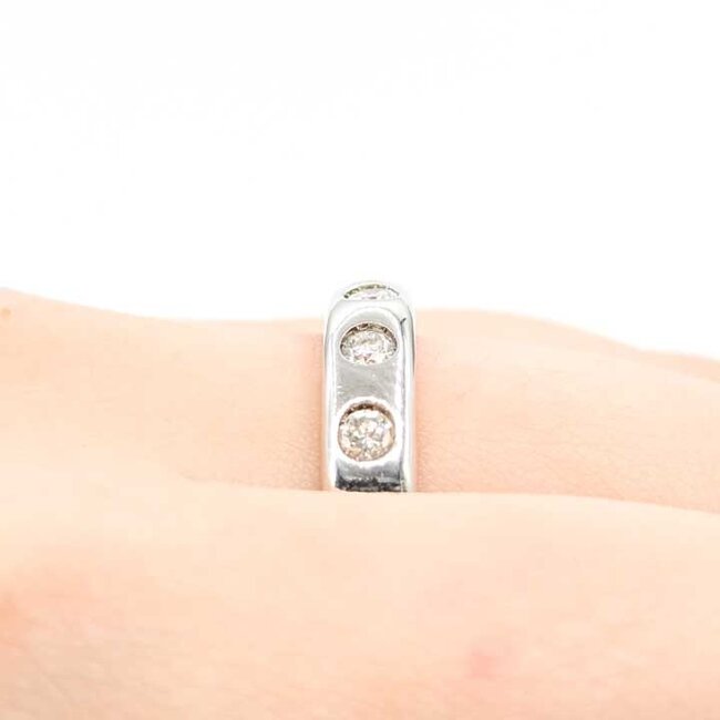 Ring 8-Stone Burnish Set .75ctw Round Diamonds 14kw 4.85mm Sz11 8.8g 125090032