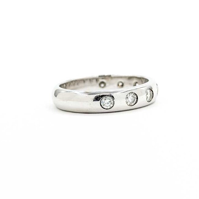 Ring 8-Stone Burnish Set .75ctw Round Diamonds 14kw 4.85mm Sz11 8.8g 125090032