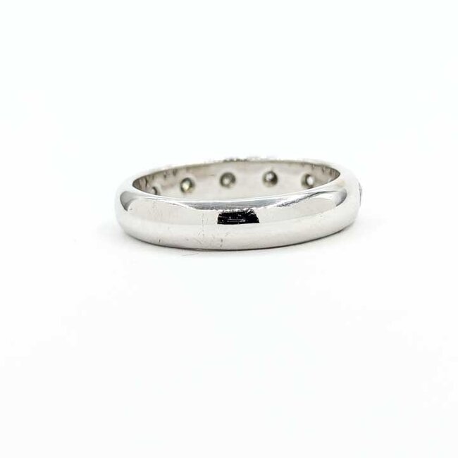 Ring 8-Stone Burnish Set .75ctw Round Diamonds 14kw 4.85mm Sz11 8.8g 125090032