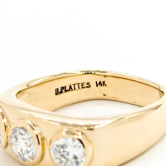 Ring 3-Stone 1.00ctw Round Diamonds 14ky 7.4mm Sz7.25 6.05g 125090012