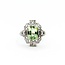 Ring Filigree Milgrain .20ctw Round Diamonds 3.25ct Light Green Uranium Glass 14kw 18x12mm Sz7 3.63g 125090016
