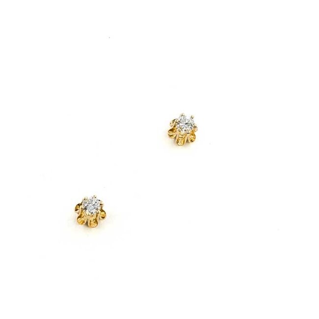 Earrings Stud Buttercup .20ctw Round Diamonds 14ky 5mm .84g 125090002