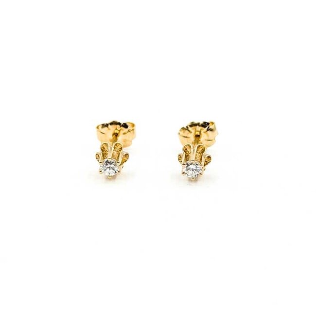 Earrings Stud Buttercup .20ctw Round Diamonds 14ky 5mm .84g 125090002