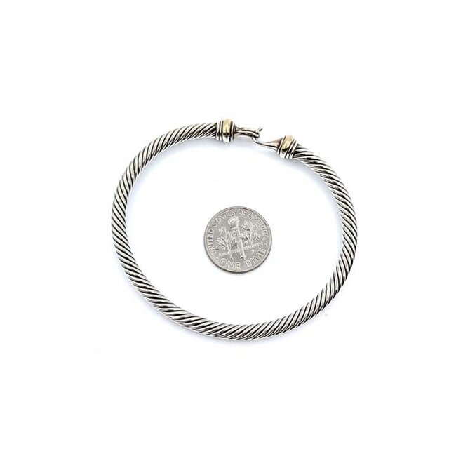 Bracelet David Yurman Buckle Classic Cable SS/18ky M 125092059