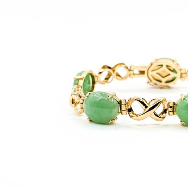 Bracelet Infinity 26.04ctw Jade 14ky 18.03g 225100003