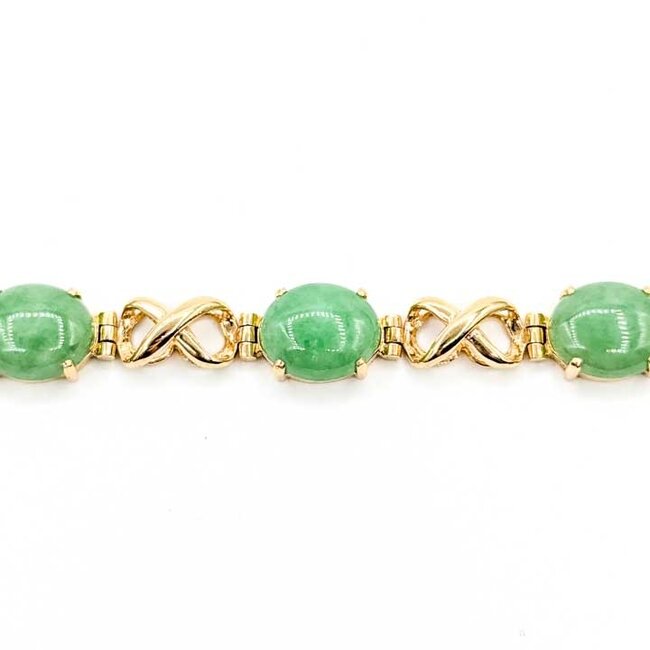Bracelet Infinity 26.04ctw Jade 14ky 18.03g 225100003