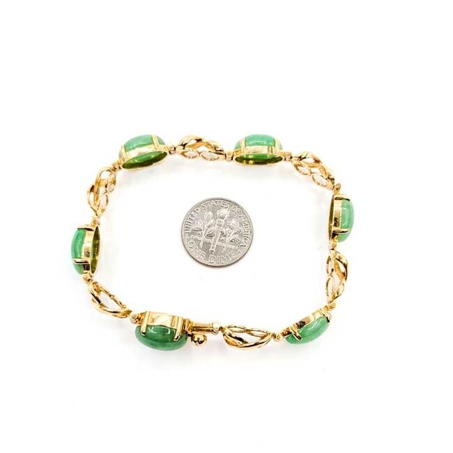Bracelet Infinity 26.04ctw Jade 14ky 18.03g 225100003