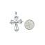 Pendant Millgrain Cross .60ctw Round Diamonds 14kw 1.45x1" 3.48g 125100010