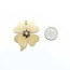 Pendant Four Leaf Clover .06ct Round Diamond .40ct Blue Sapphire 14ky 1.6x1.4" 13.99g 125100007
