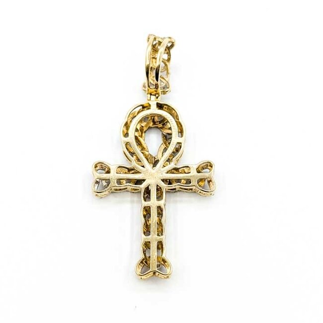 Pendant Ankh 1.09ctw Round Diamonds 10ky 1.8x.9" 4.52g 125090023