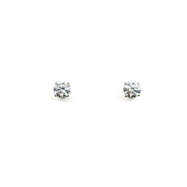 Earrings Stud 1.10ctw Round Lab Grown Diamonds 14kw 6mm .88g 125090006