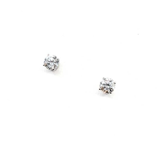 Earrings Stud 1.10ctw Round Lab Grown Diamonds 14kw 6mm .88g 125090006