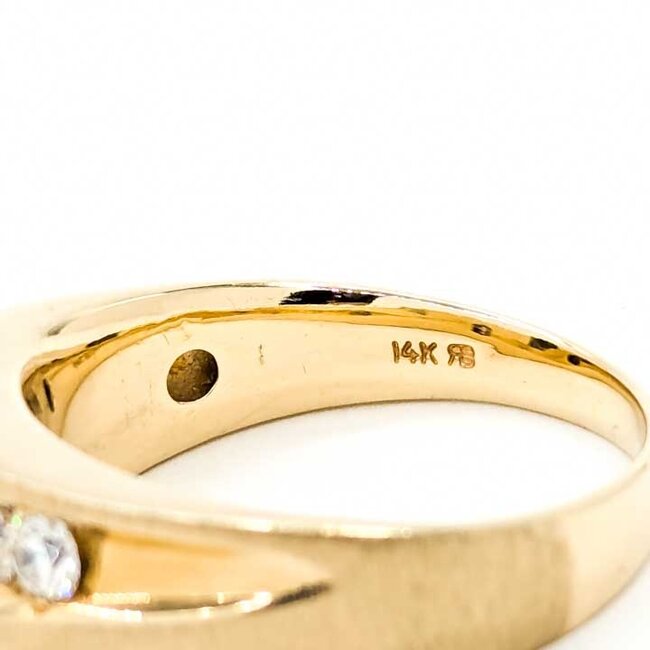 Ring 5-Stone Wave 1ctw Diamonds 14ky 10mm Sz13.5 10.38g 225100101