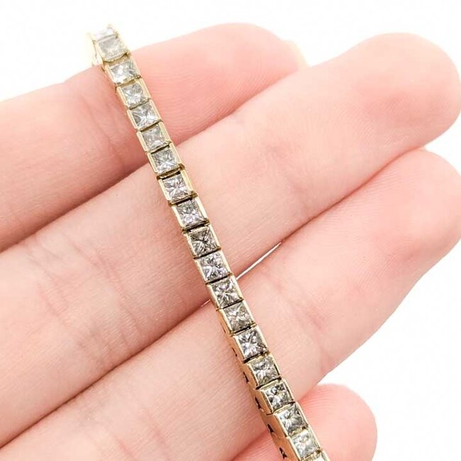 Bracelet Tennis   6.2ctw Princess Diamonds       14ky 3.3mm 7" 15.29g 225090031