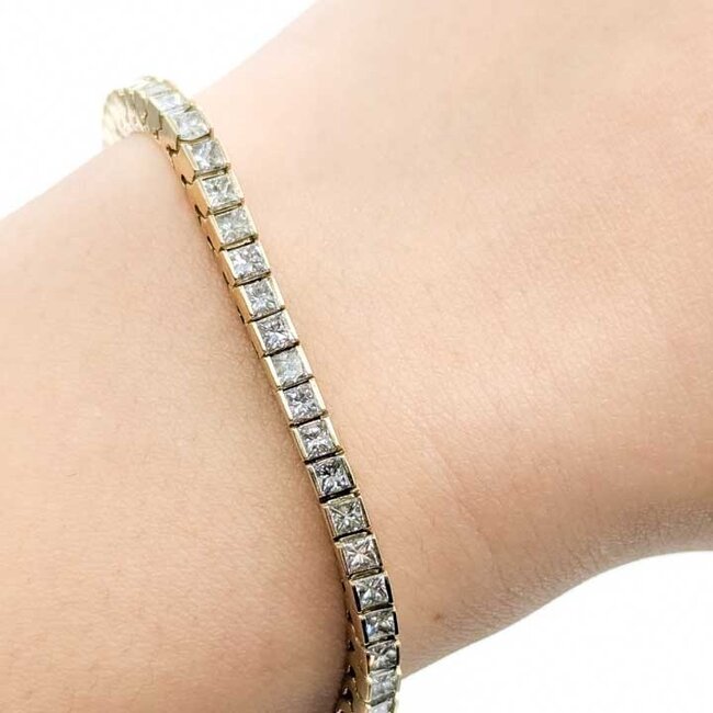 Bracelet Tennis   6.2ctw Princess Diamonds       14ky 3.3mm 7" 15.29g 225090031