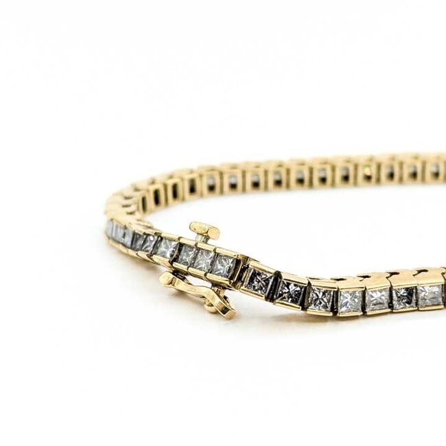 Bracelet Tennis   6.2ctw Princess Diamonds       14ky 3.3mm 7" 15.29g 225090031
