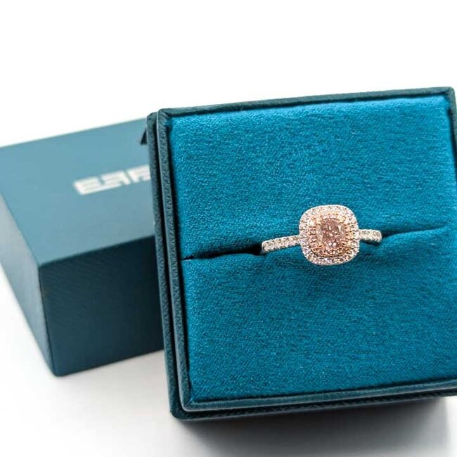 Ring Effy Engagement Double Halo .66ct Cushion Diamond .37ctw Near Colorless Diamonds 18kw 2mm Sz8 3.68g 225100093