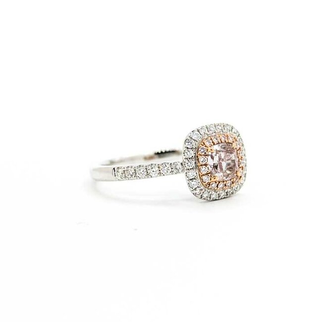 Ring Effy Engagement Double Halo .66ct Cushion Diamond .37ctw Near Colorless Diamonds 18kw 2mm Sz8 3.68g 225100093