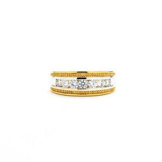 Ring Milgrain 1.00ctw Round Diamonds 14ktt 9.3mm Sz13 9.15g 125100059