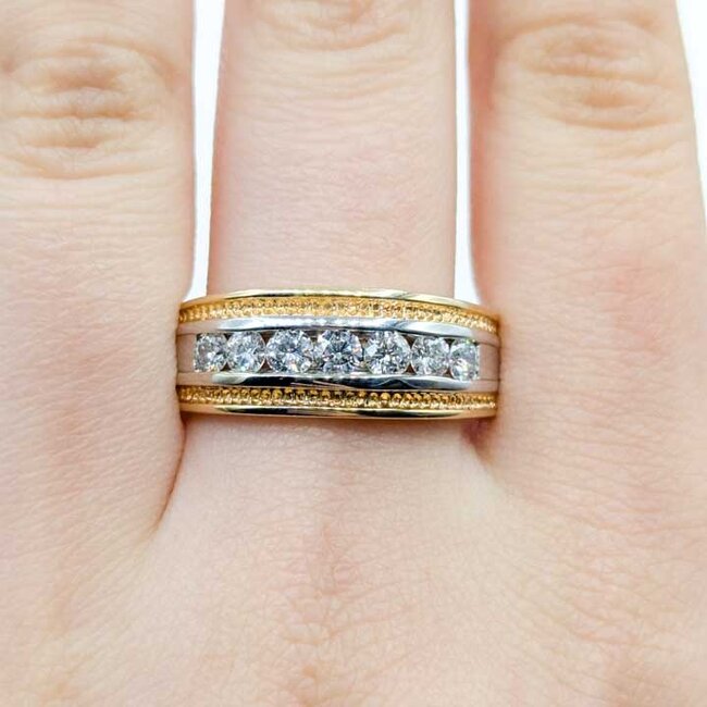 Ring Milgrain 1.00ctw Round Diamonds 14ktt 9.3mm Sz13 9.15g 125100059