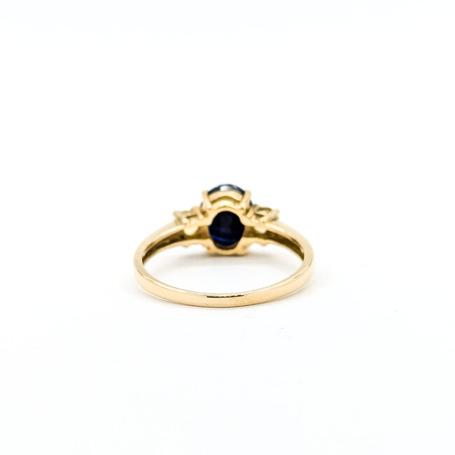 Ring 3-Stone 1.36ct Sapphire .38ctw Yellow Sapphire 14ky 8.9mm Sz9 3.01g 225100012