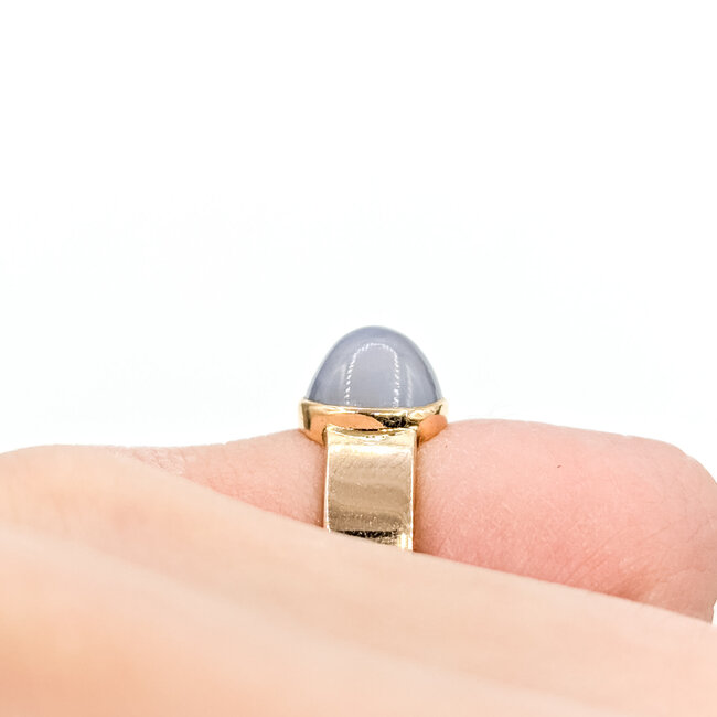 Ring 2.5ct Moonstone 14ky 5.2mm Sz3.5 4.07g 125100018