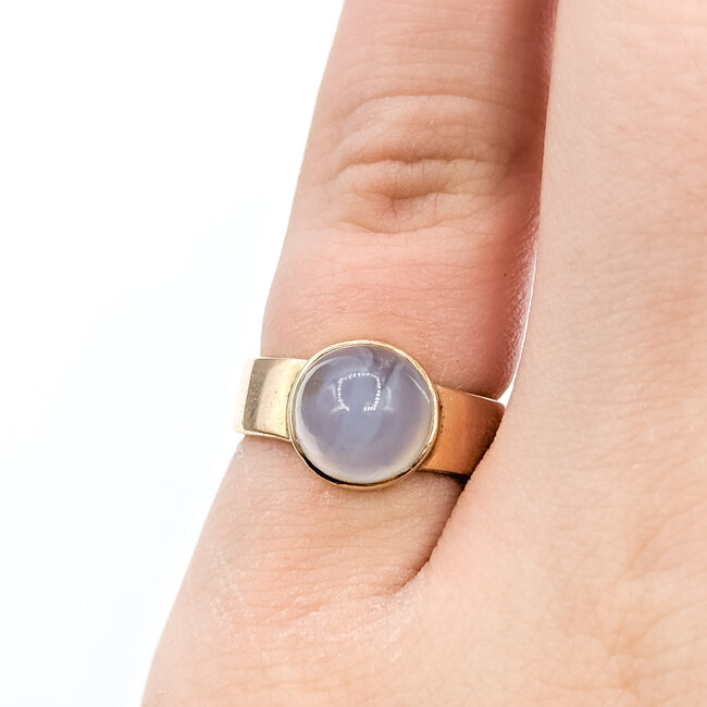 Ring 2.5ct Moonstone 14ky 5.2mm Sz3.5 4.07g 125100018