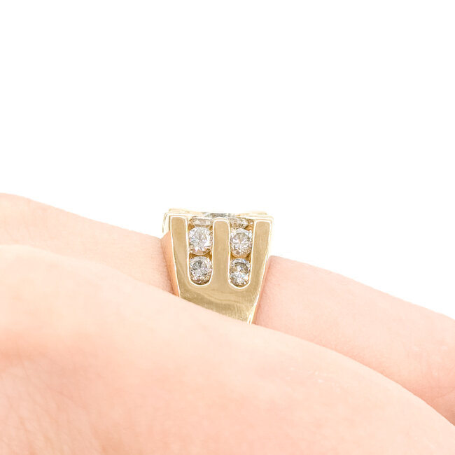 Ring Starburst 1.5ctw Round Diamond 14ky 12mm Sz11 12.42g 225100102