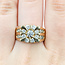 Ring Starburst 1.5ctw Round Diamond 14ky 12mm Sz11 12.42g 225100102