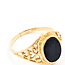 Ring Filigree .75ct Onyx 10ky 11mm Sz3.5 1.63g 125100028