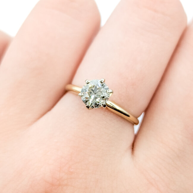 Ring .87ct Old European Diamond 14ky 1.5mm Sz6 1.77g 225100046