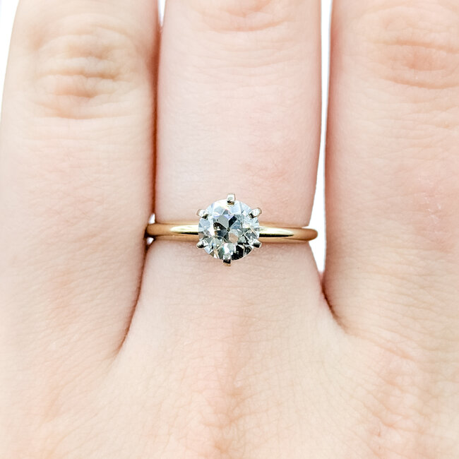 Ring .87ct Old European Diamond 14ky 1.5mm Sz6 1.77g 225100046