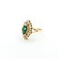 Ring Halo .50ctw Round Diamonds .60ct Emerald 14ky 17mm Sz6 3.85g 125100017
