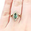 Ring Halo .50ctw Round Diamonds .60ct Emerald 14ky 17mm Sz6 3.85g 125100017