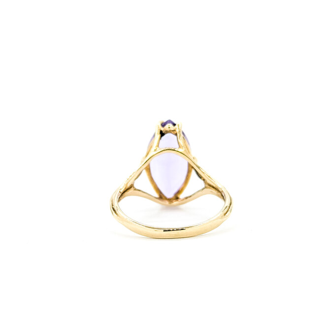 Ring Solitaire 4.16ct Amethyst 10ky 17.5mm Sz7 3.6g 225100010