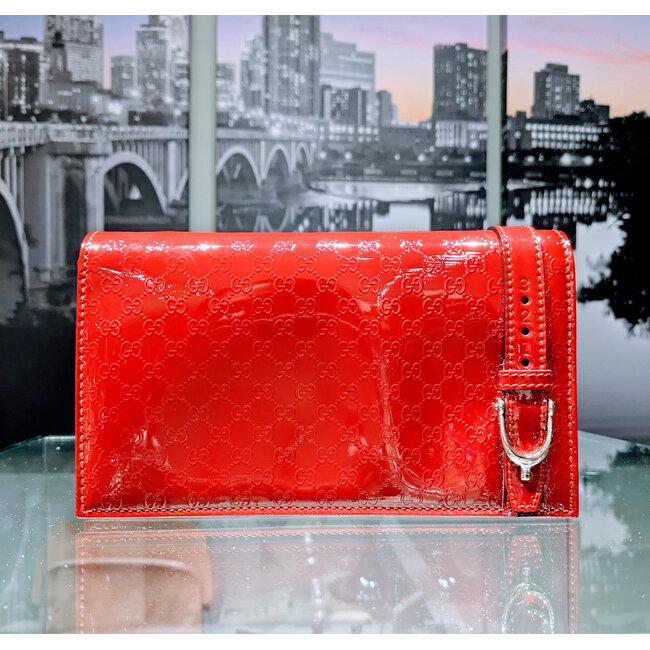 Handbag Gucci Guccissma Mirco Red Patent Leather 125105073