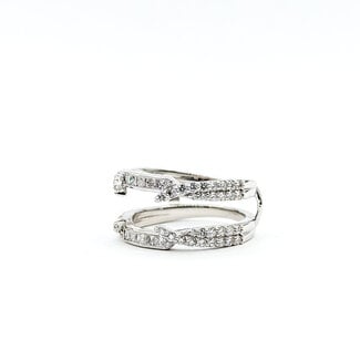 Semi Mount 1.08ctw Lab Grown Diamond Round & Princess Cut 14kw Sz9