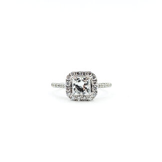 Ring 1.29ct Princess Cut Lab Grown Diamond IGI: LG702550413 .54ctw Round Diamonds 14kw sz6.75 124030241