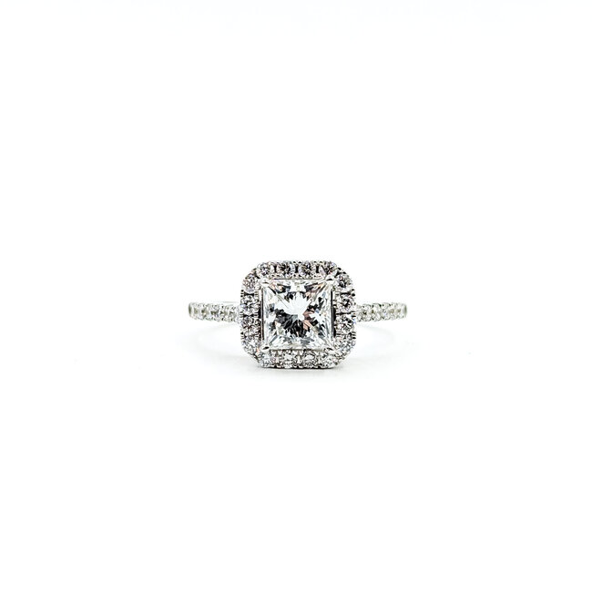 Ring 1.29ct Princess Cut Lab Grown Diamond IGI: LG702550413 .54ctw Round Diamonds 14kw sz6.75 124030241