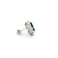 Earrings Double Halo Stud 1.02ctw Round Diamonds 3.62ct Emerald PLAT 14x14mm 5.6g 225100112